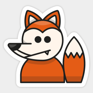 Fox Head Cartoon Illustration Sticker